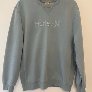 Hurley Men's Light Blue Crewneck Sweater